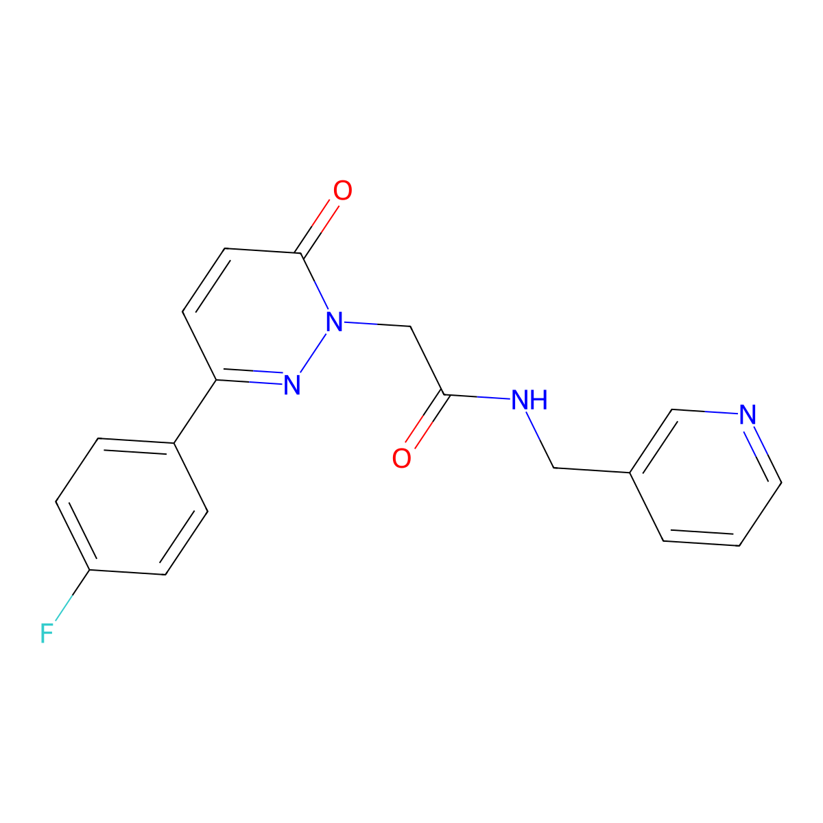 2-[3-(4-fluorophenyl)-6-oxopyridazin-1(6H)-yl]-N-(pyridin-3-ylmethyl)acetamide molecular structure, CAS 1224167-66-1