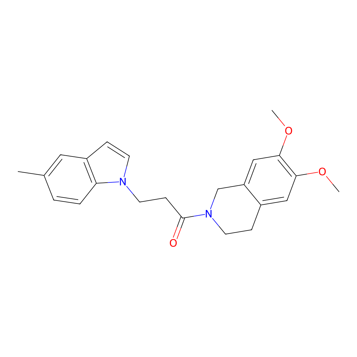1-(6,7-dimethoxy-3,4-dihydroisoquinolin-2(1H)-yl)-3-(5-methyl-1H-indol-1-yl)propan-1-one molecular structure, CAS 1224167-67-2
