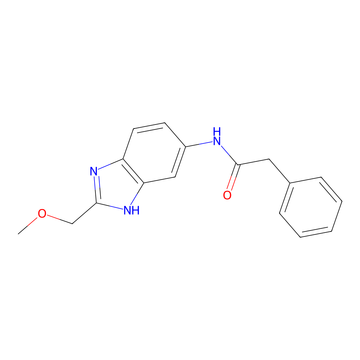 N-[2-(methoxymethyl)-1H-benzimidazol-5-yl]-2-phenylacetamide molecular structure, CAS 1224167-68-3