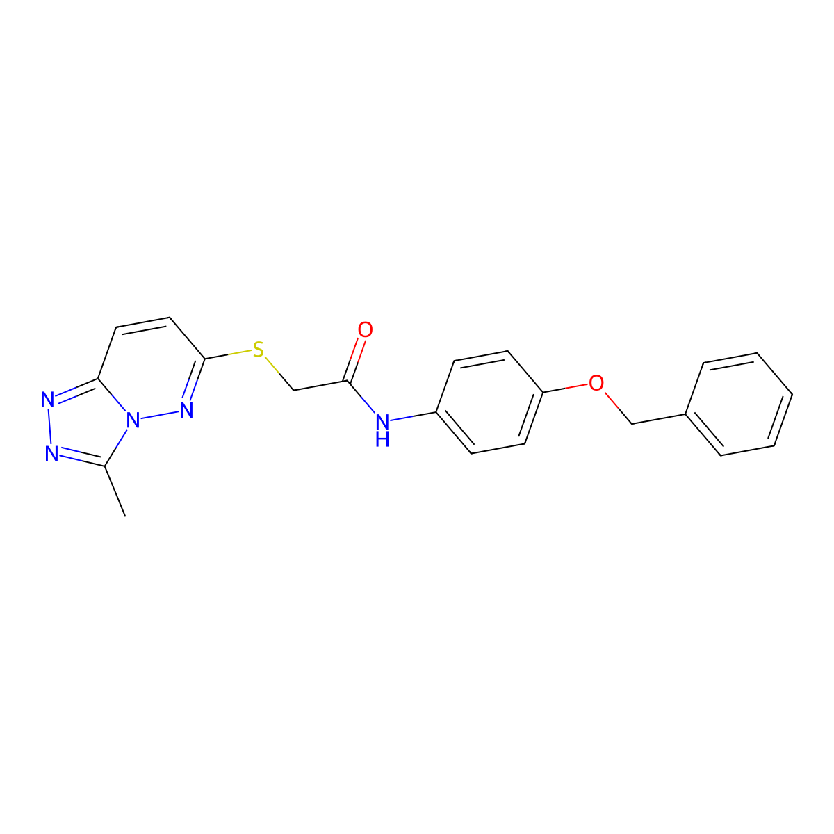 N-[4-(benzyloxy)phenyl]-2-[(3-methyl[1,2,4]triazolo[4,3-b]pyridazin-6-yl)sulfanyl]acetamide molecular structure, CAS 1224167-77-4