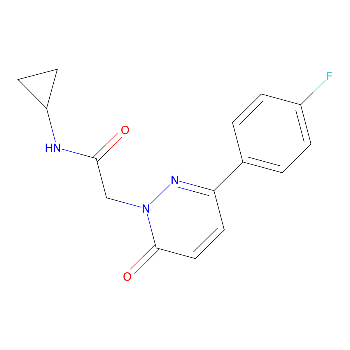 N-cyclopropyl-2-(3-(4-fluorophenyl)-6-oxopyridazin-1(6H)-yl)acetamide molecular structure, CAS 1224168-04-0