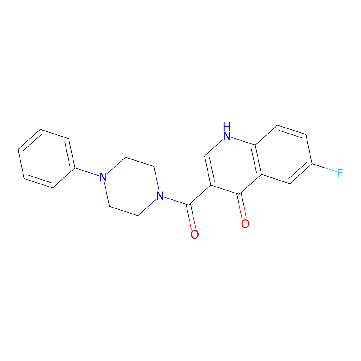(6-Fluoro-4-hydroxyquinolin-3-yl)(4-phenylpiperazin-1-yl)methanone molecular structure, CAS 1224168-09-5