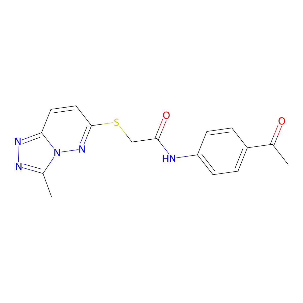 N-(4-acetylphenyl)-2-[(3-methyl[1,2,4]triazolo[4,3-b]pyridazin-6-yl)sulfanyl]acetamide molecular structure, CAS 1224168-12-0