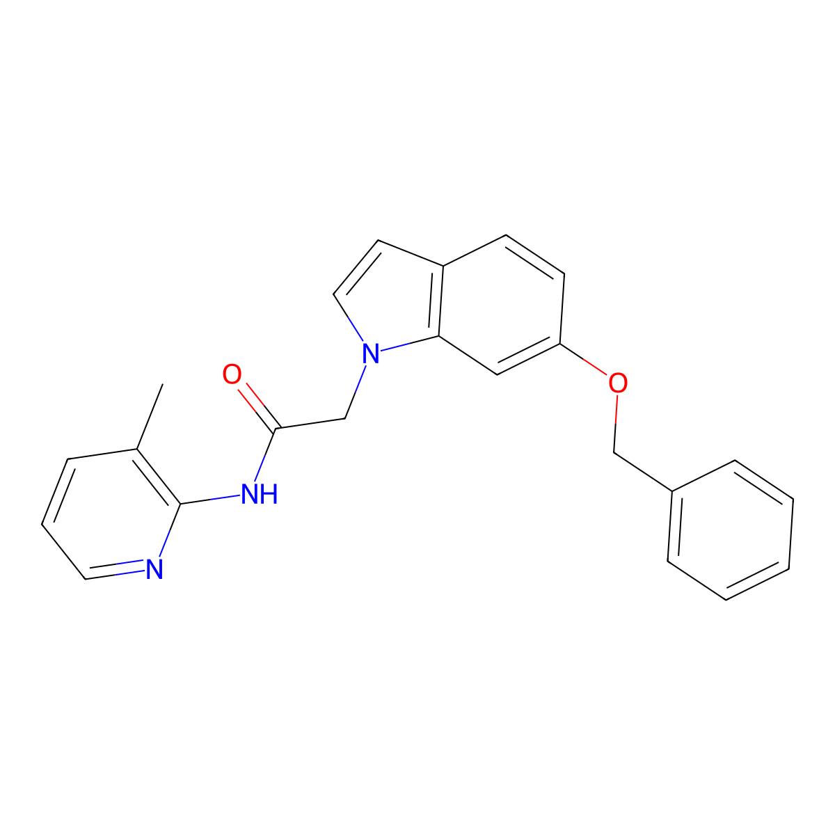 2-[6-(benzyloxy)-1H-indol-1-yl]-N-(3-methylpyridin-2-yl)acetamide molecular structure, CAS 1224168-14-2