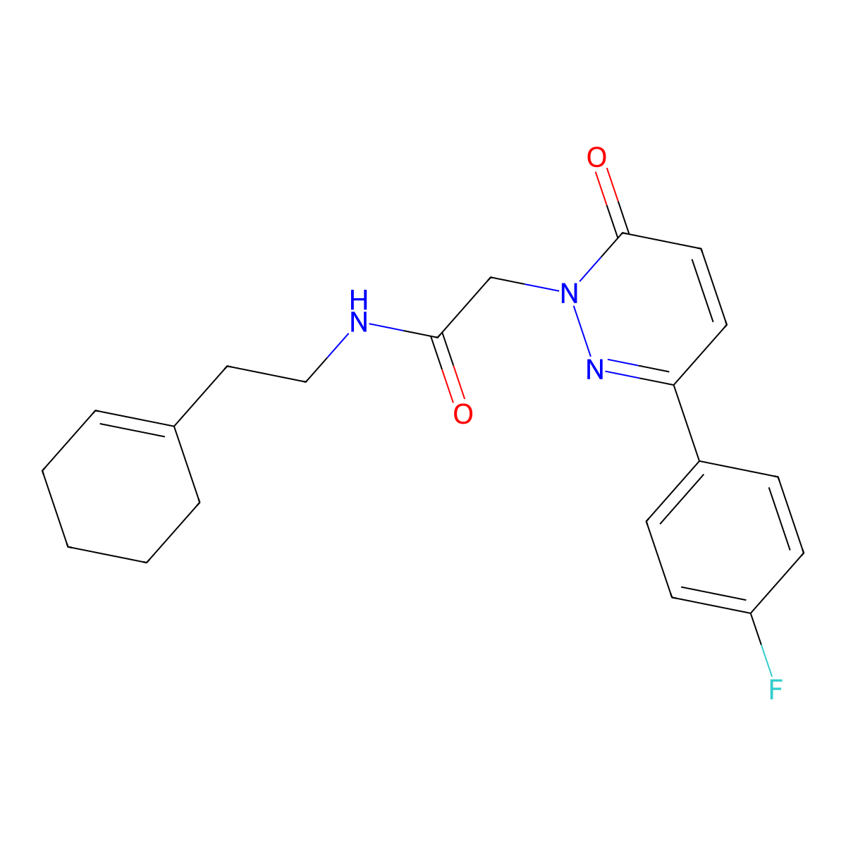 N-[2-(1-cyclohexen-1-yl)ethyl]-2-[3-(4-fluorophenyl)-6-oxo-1(6H)-pyridazinyl]acetamide molecular structure, CAS 1224168-27-7