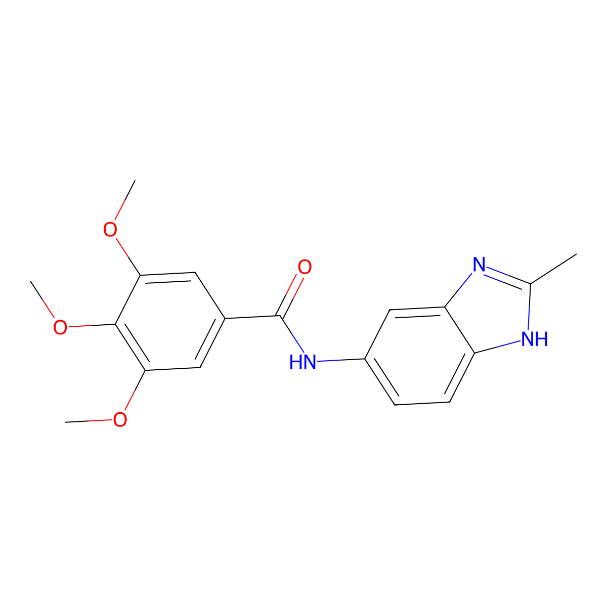 3,4,5-trimethoxy-N-(2-methyl-1H-benzimidazol-5-yl)benzamide molecular structure, CAS 1224168-65-3