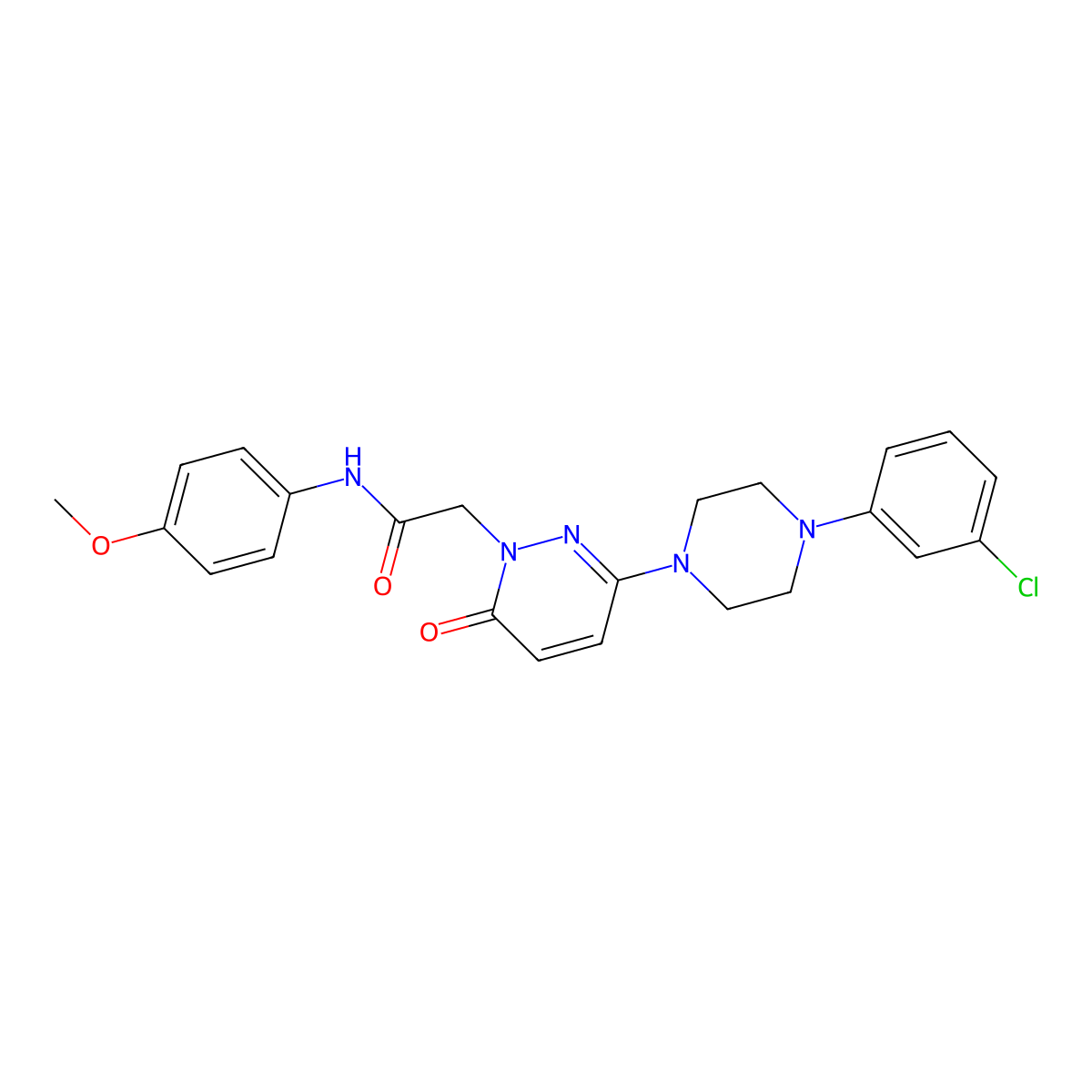 2-(3-(4-(3-chlorophenyl)piperazin-1-yl)-6-oxopyridazin-1(6H)-yl)-N-(4-methoxyphenyl)acetamide molecular structure, CAS 1224168-74-4