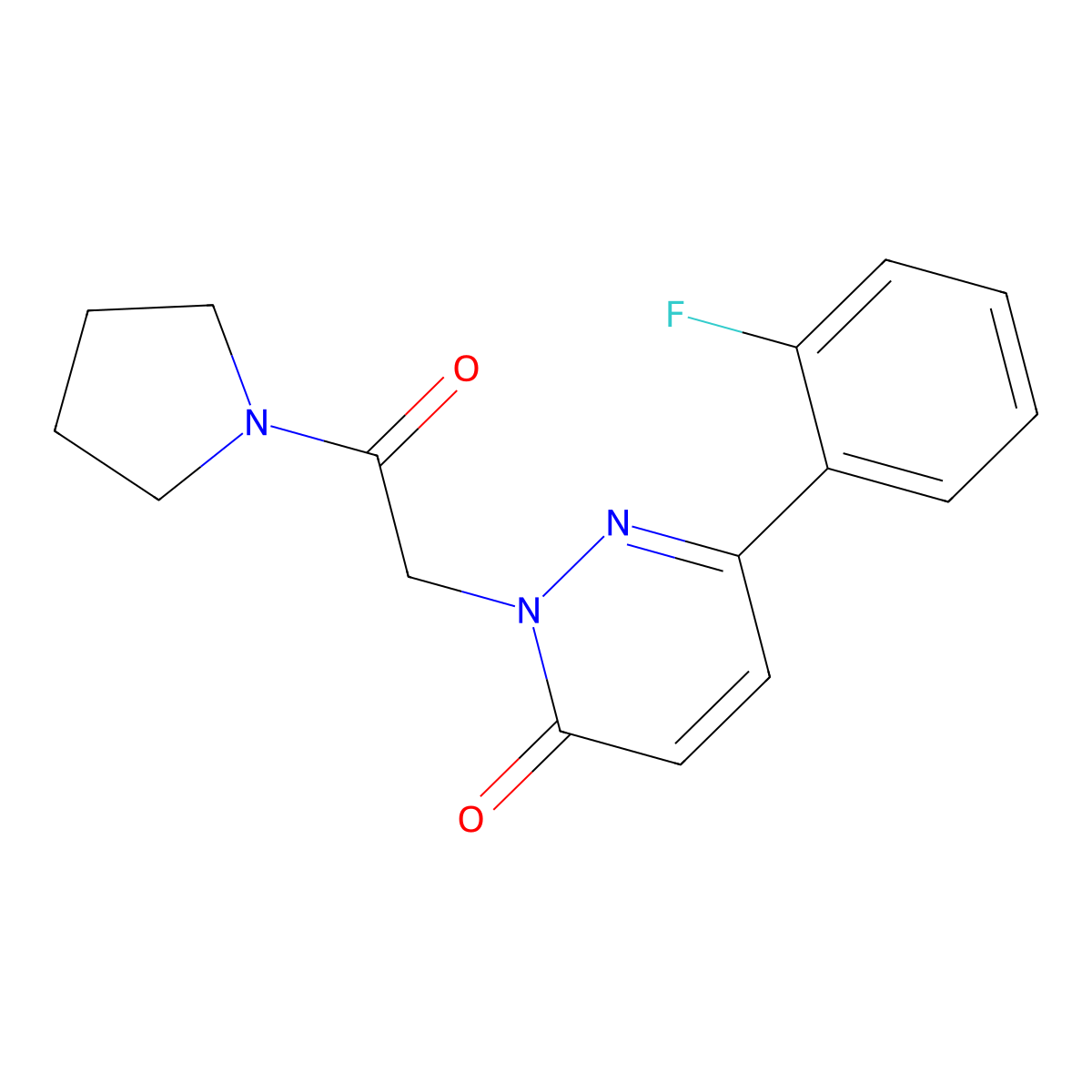 6-(2-fluorophenyl)-2-[2-oxo-2-(1-pyrrolidinyl)ethyl]-3(2H)-pyridazinone molecular structure, CAS 1224168-77-7