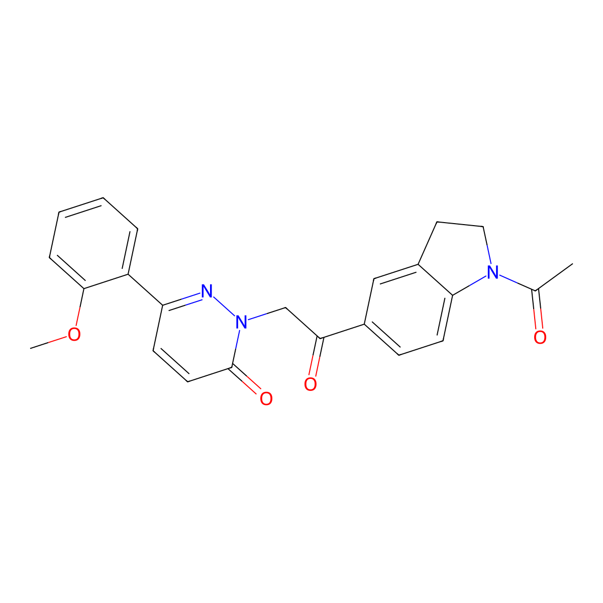 2-[2-(1-acetyl-2,3-dihydro-1H-indol-5-yl)-2-oxoethyl]-6-(2-methoxyphenyl)pyridazin-3(2H)-one molecular structure, CAS 1224168-81-3