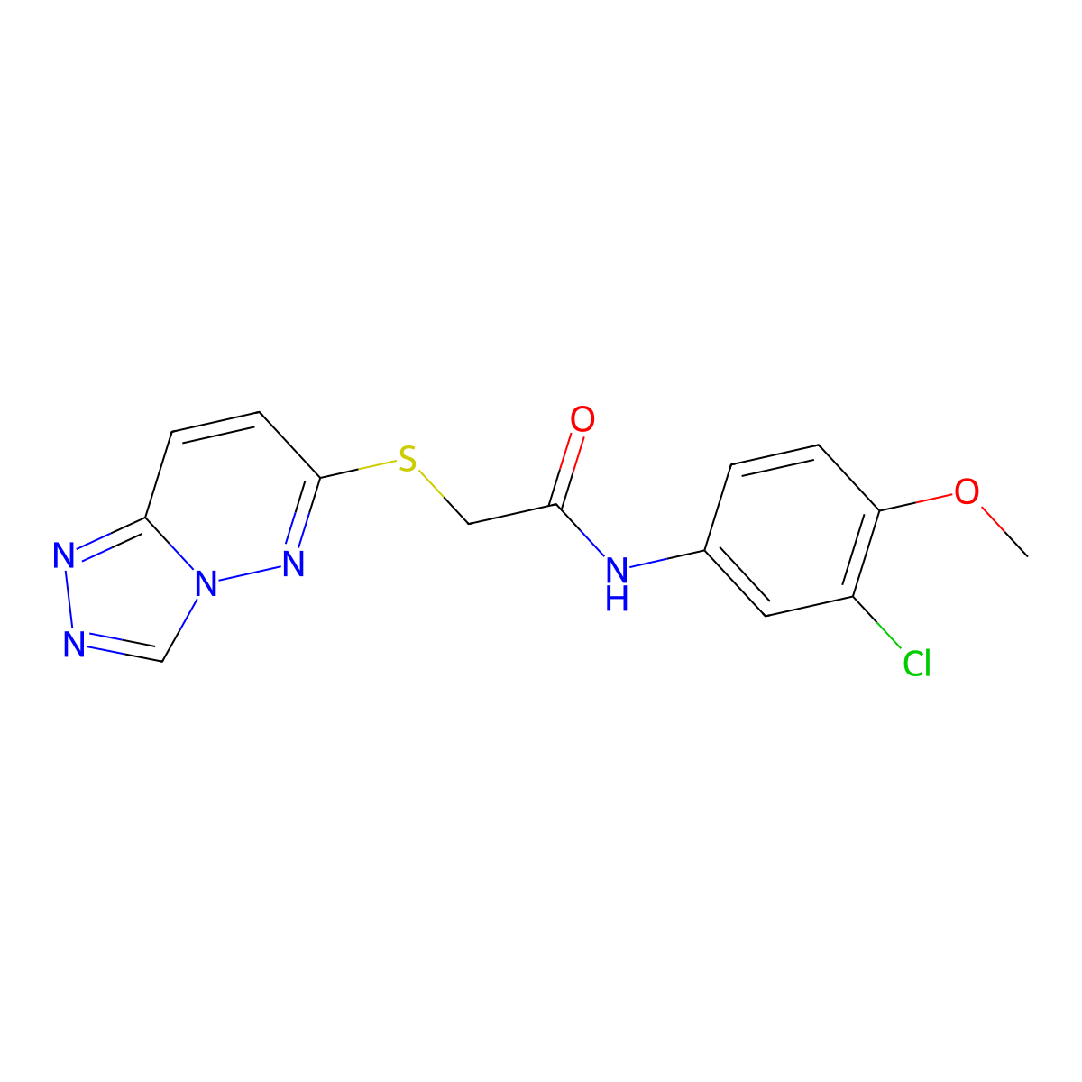 N-(3-chloro-4-methoxyphenyl)-2-([1,2,4]triazolo[4,3-b]pyridazin-6-ylsulfanyl)acetamide molecular structure, CAS 1224168-82-4