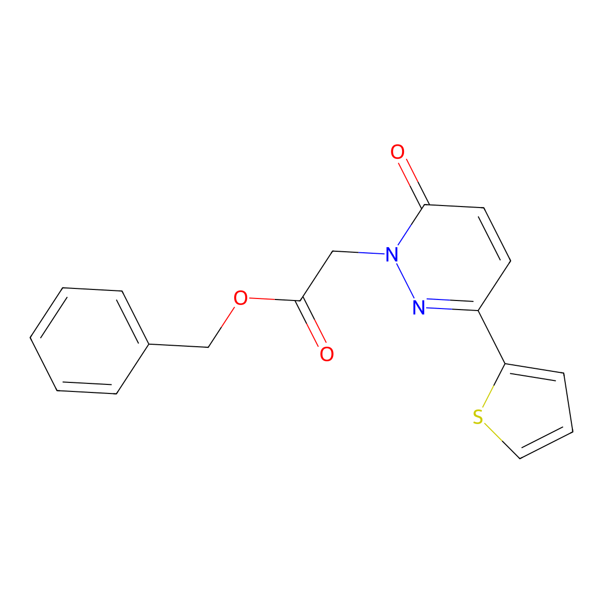 benzyl [6-oxo-3-(thiophen-2-yl)pyridazin-1(6H)-yl]acetate molecular structure, CAS 1224168-86-8