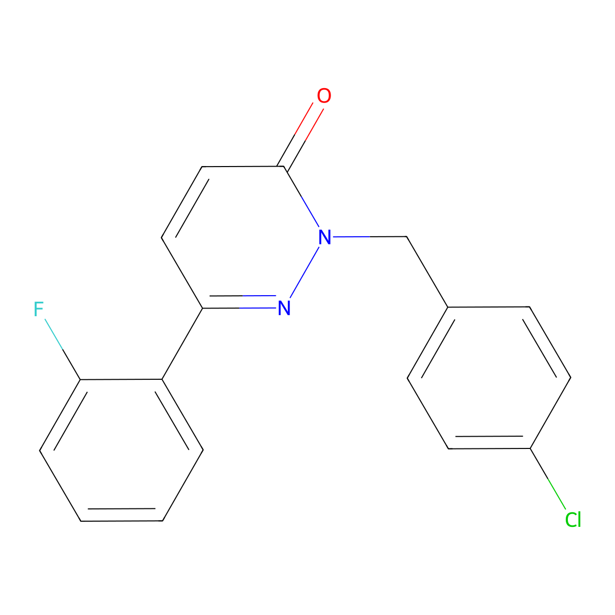 2-(4-chlorobenzyl)-6-(2-fluorophenyl)pyridazin-3(2H)-one molecular structure, CAS 1224168-99-3