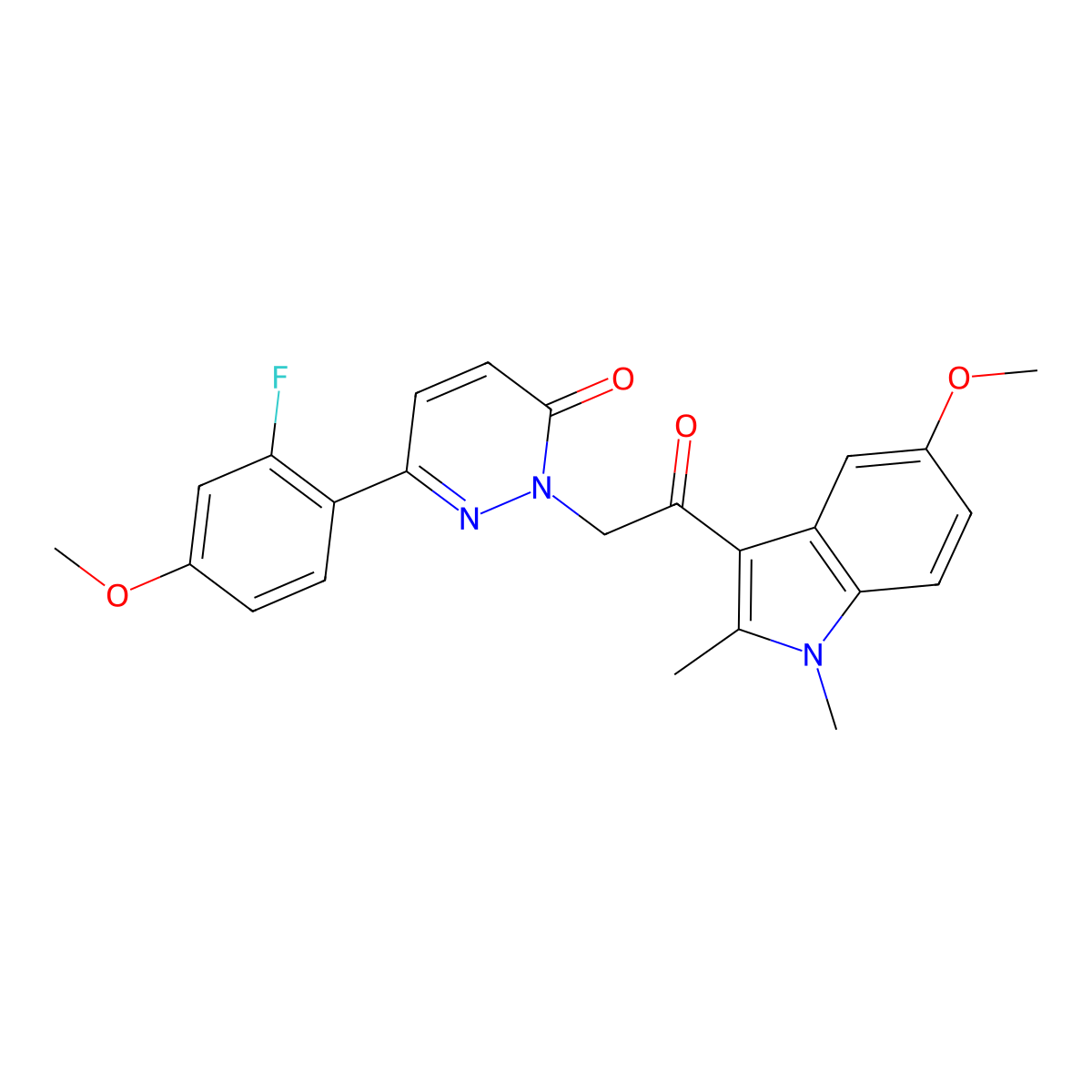 6-(2-fluoro-4-methoxyphenyl)-2-[2-(5-methoxy-1,2-dimethyl-1H-indol-3-yl)-2-oxoethyl]pyridazin-3(2H)-one molecular structure, CAS 1224169-13-4