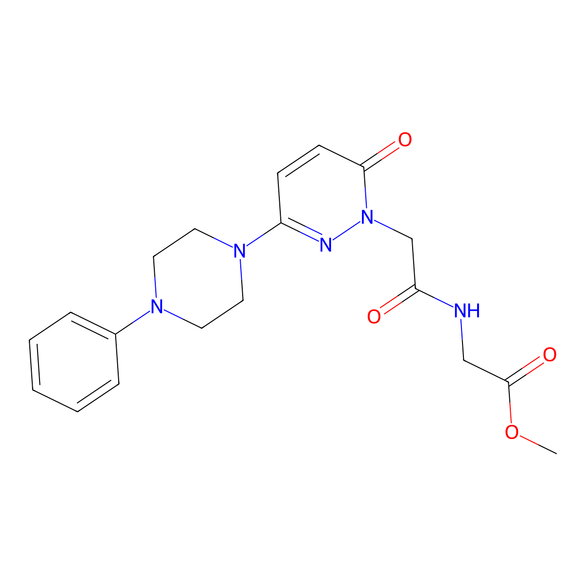 methyl N-{[6-oxo-3-(4-phenylpiperazin-1-yl)pyridazin-1(6H)-yl]acetyl}glycinate molecular structure, CAS 1224169-20-3