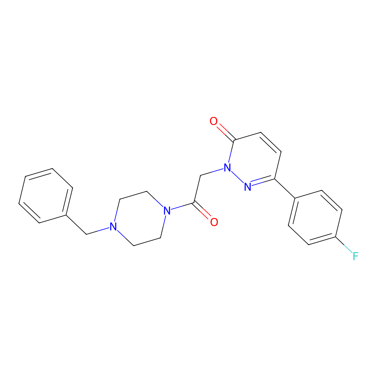 2-[2-(4-benzylpiperazino)-2-oxoethyl]-6-(4-fluorophenyl)-3(2H)-pyridazinone molecular structure, CAS 1224169-33-8
