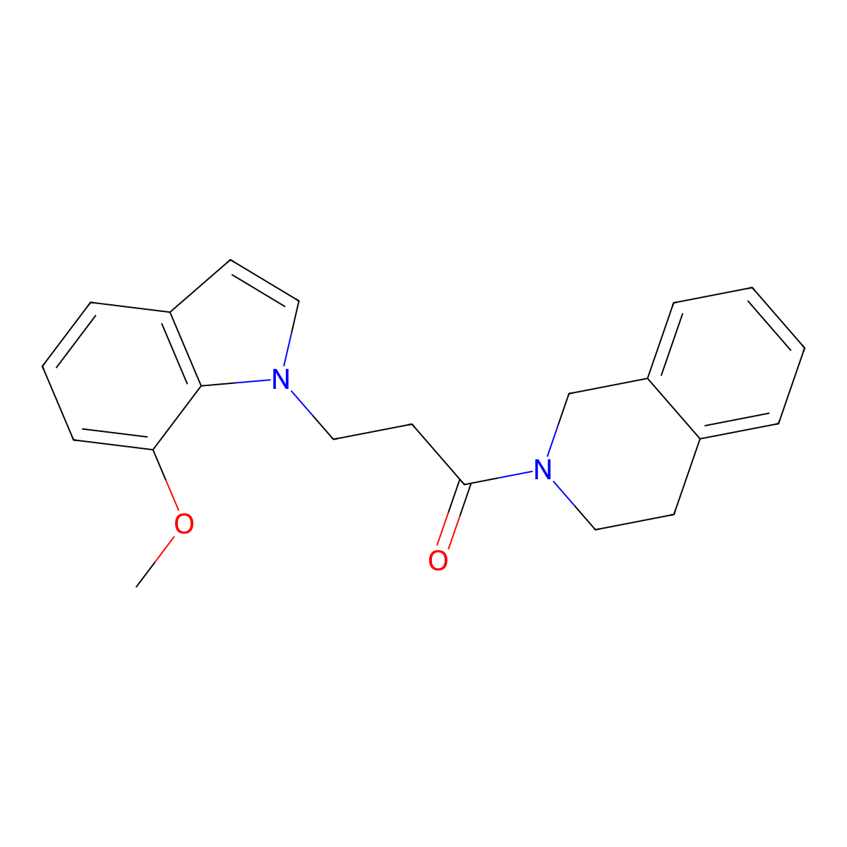 1-(3,4-dihydroisoquinolin-2(1H)-yl)-3-(7-methoxy-1H-indol-1-yl)propan-1-one molecular structure, CAS 1224169-35-0