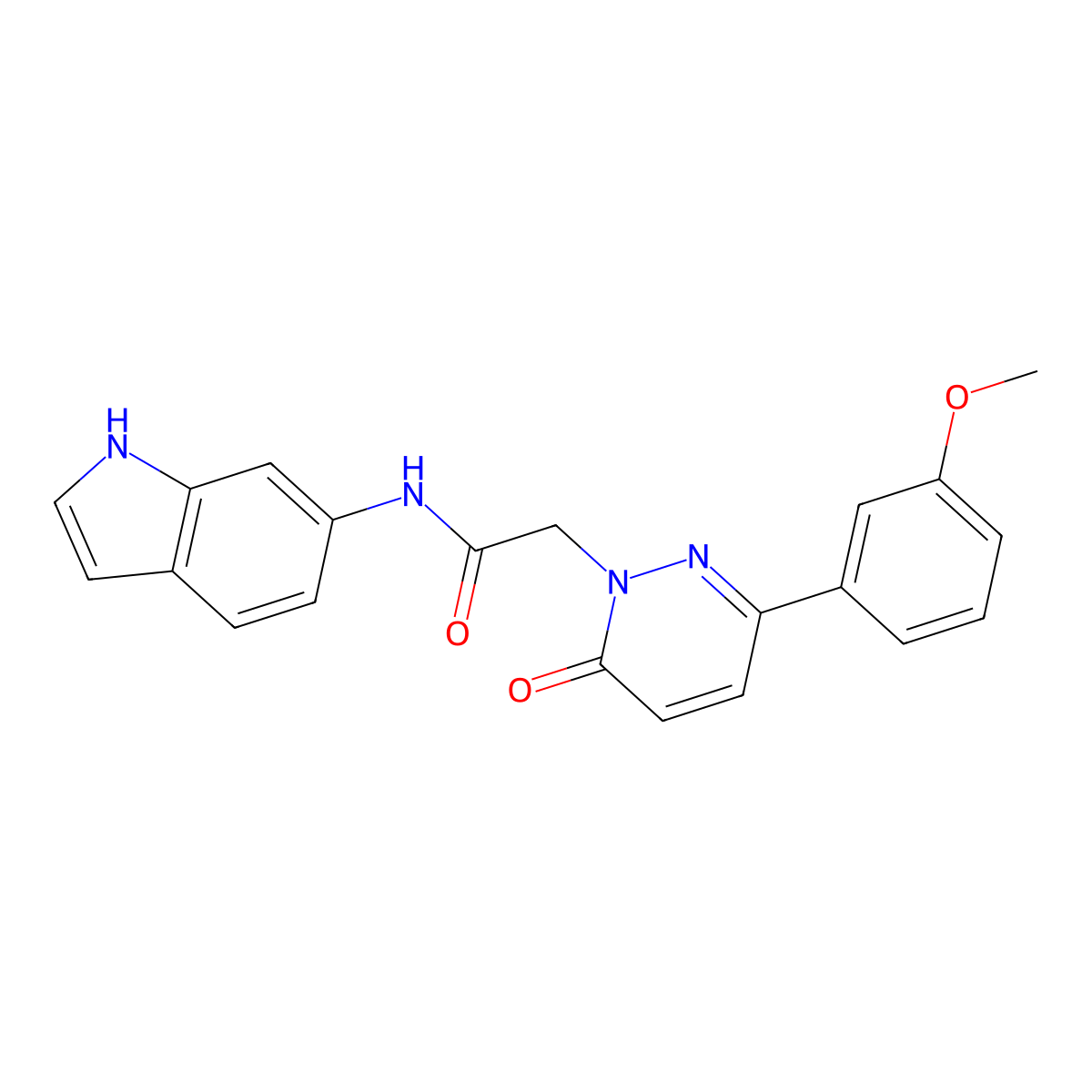N-(1H-indol-6-yl)-2-(3-(3-methoxyphenyl)-6-oxopyridazin-1(6H)-yl)acetamide molecular structure, CAS 1224169-38-3