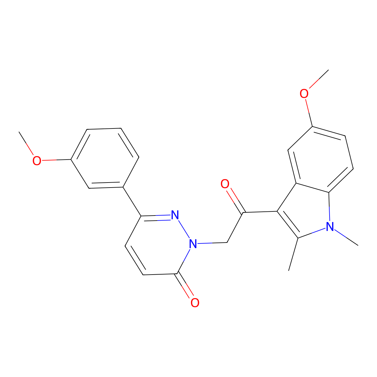 2-[2-(5-methoxy-1,2-dimethyl-1H-indol-3-yl)-2-oxoethyl]-6-(3-methoxyphenyl)pyridazin-3(2H)-one molecular structure, CAS 1224169-50-9