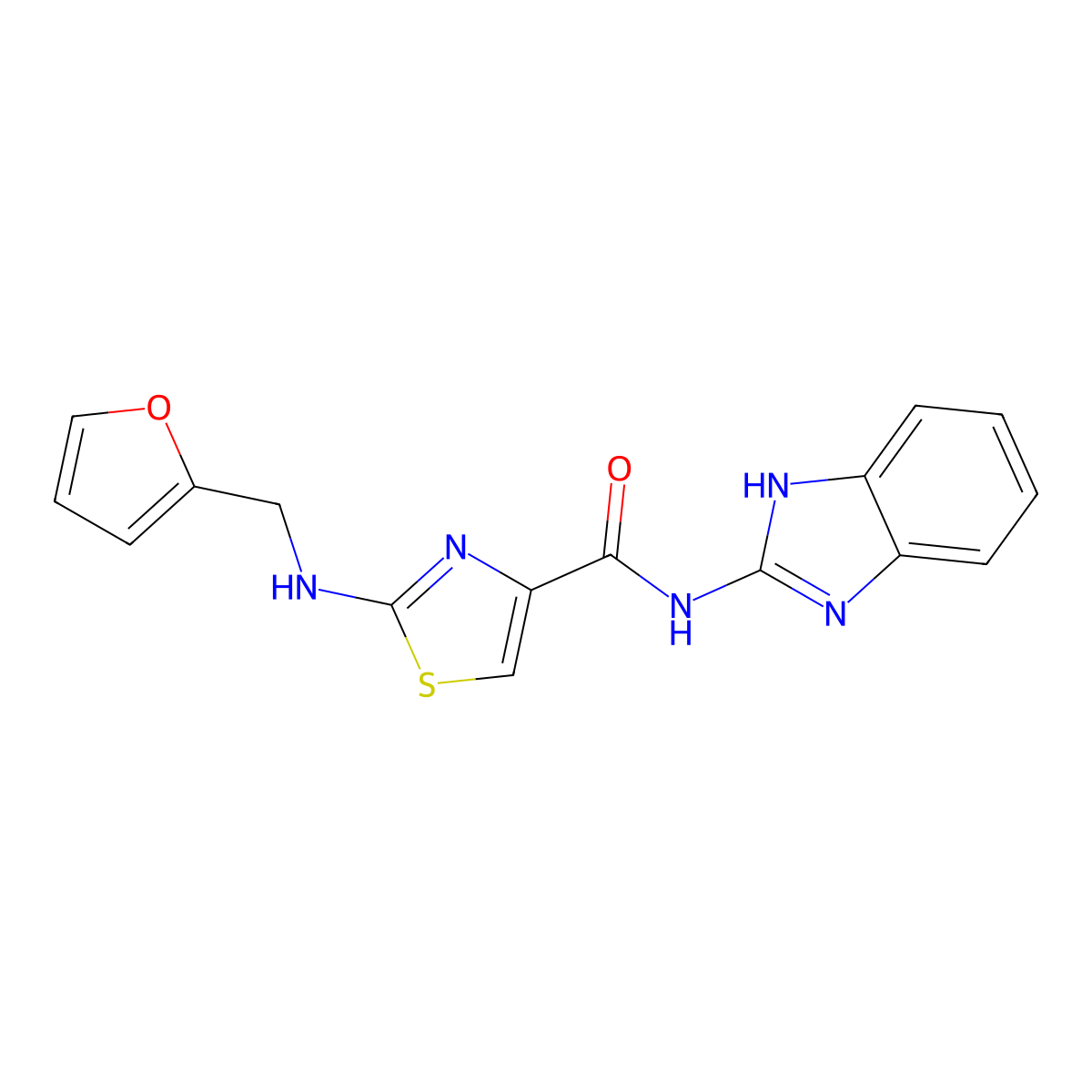 N-(1H-benzimidazol-2-yl)-2-[(furan-2-ylmethyl)amino]-1,3-thiazole-4-carboxamide molecular structure, CAS 1224169-52-1