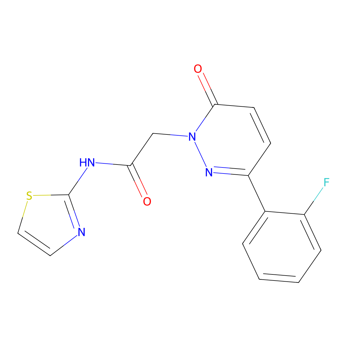 2-[3-(2-fluorophenyl)-6-oxopyridazin-1(6H)-yl]-N-(1,3-thiazol-2-yl)acetamide molecular structure, CAS 1224169-54-3
