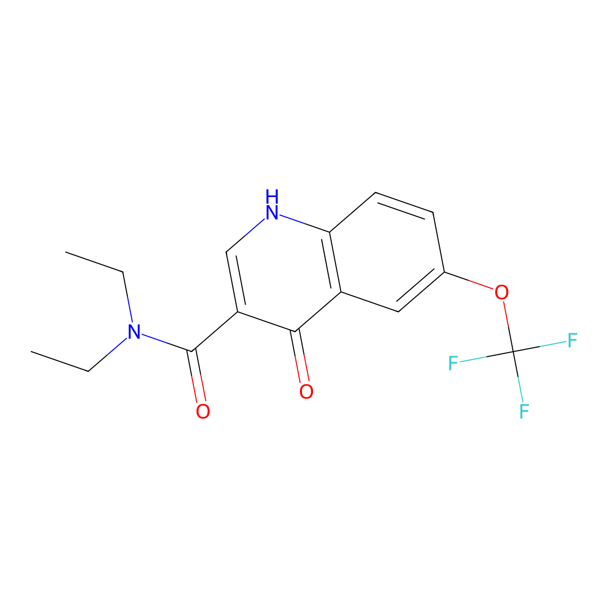 N,N-diethyl-4-hydroxy-6-(trifluoromethoxy)quinoline-3-carboxamide molecular structure, CAS 1224169-55-4
