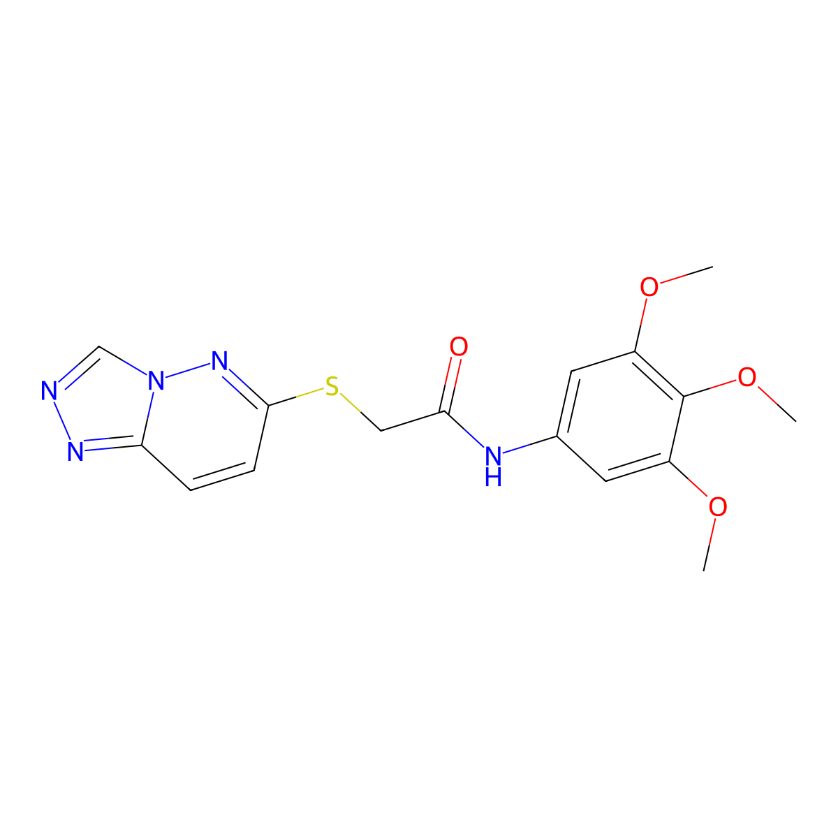 2-([1,2,4]triazolo[4,3-b]pyridazin-6-ylsulfanyl)-N-(3,4,5-trimethoxyphenyl)acetamide molecular structure, CAS 1224169-57-6