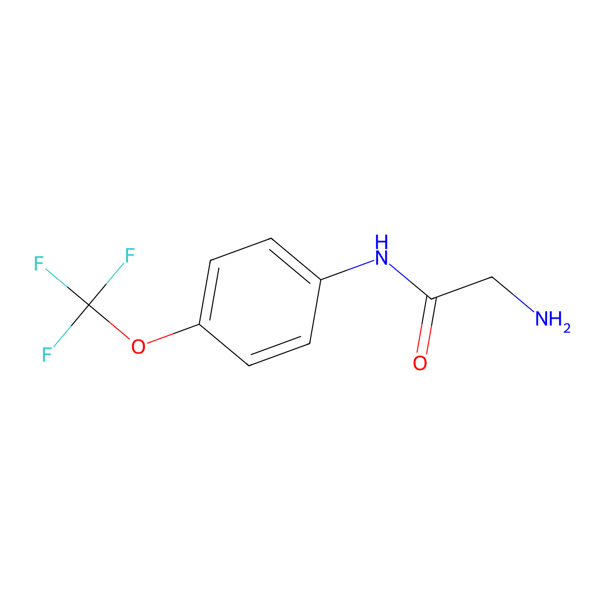N-[4-(trifluoromethoxy)phenyl]glycinamide molecular structure, CAS 1224169-60-1