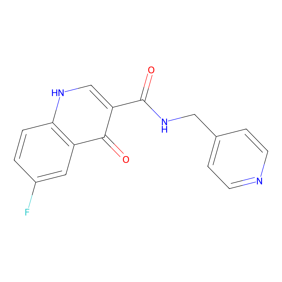 6-fluoro-4-hydroxy-N-(pyridin-4-ylmethyl)quinoline-3-carboxamide molecular structure, CAS 1224169-69-0