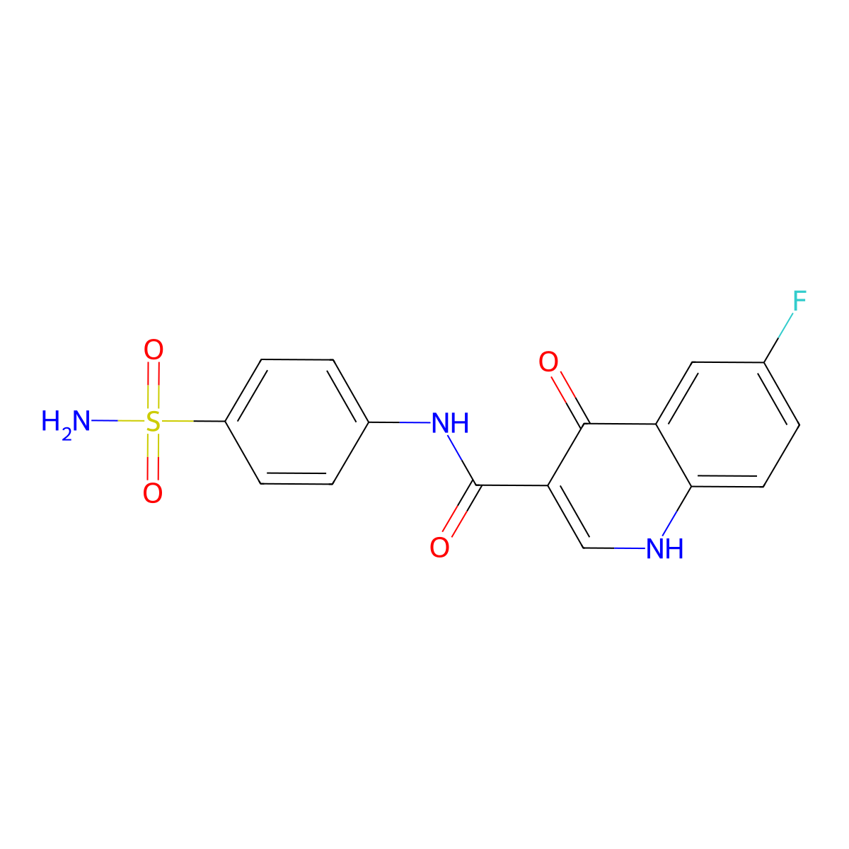6-fluoro-4-hydroxy-N-(4-sulfamoylphenyl)quinoline-3-carboxamide molecular structure, CAS 1224169-72-5