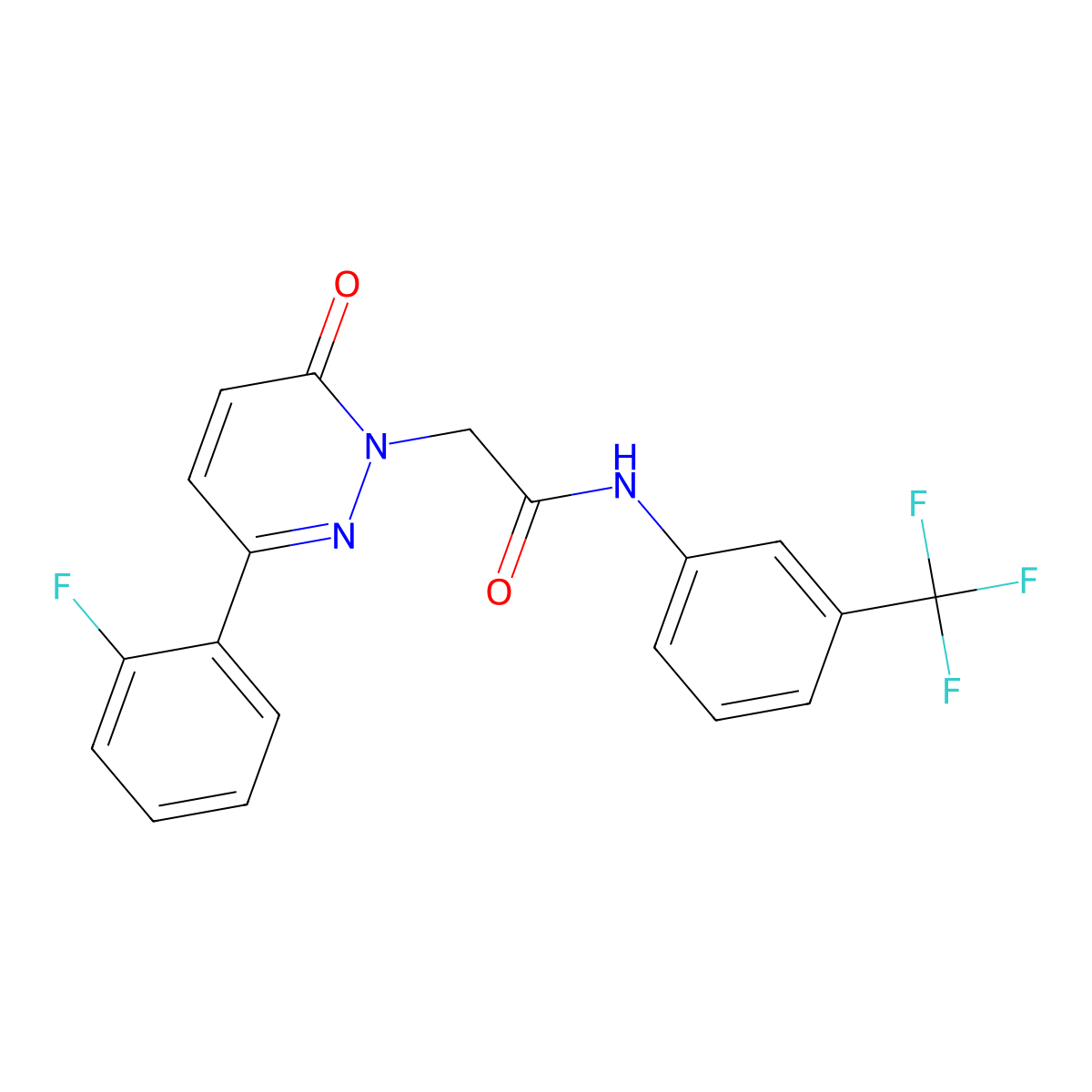 2-[3-(2-fluorophenyl)-6-oxopyridazin-1(6H)-yl]-N-[3-(trifluoromethyl)phenyl]acetamide molecular structure, CAS 1224169-87-2