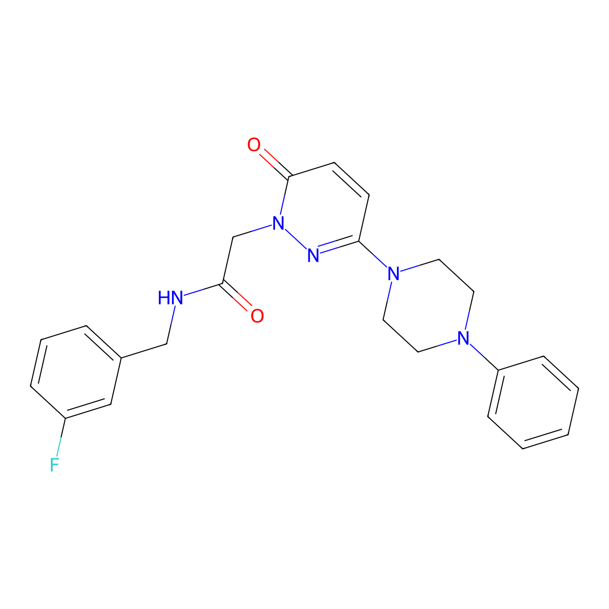 N-(3-fluorobenzyl)-2-(6-oxo-3-(4-phenylpiperazin-1-yl)pyridazin-1(6H)-yl)acetamide molecular structure, CAS 1224169-89-4