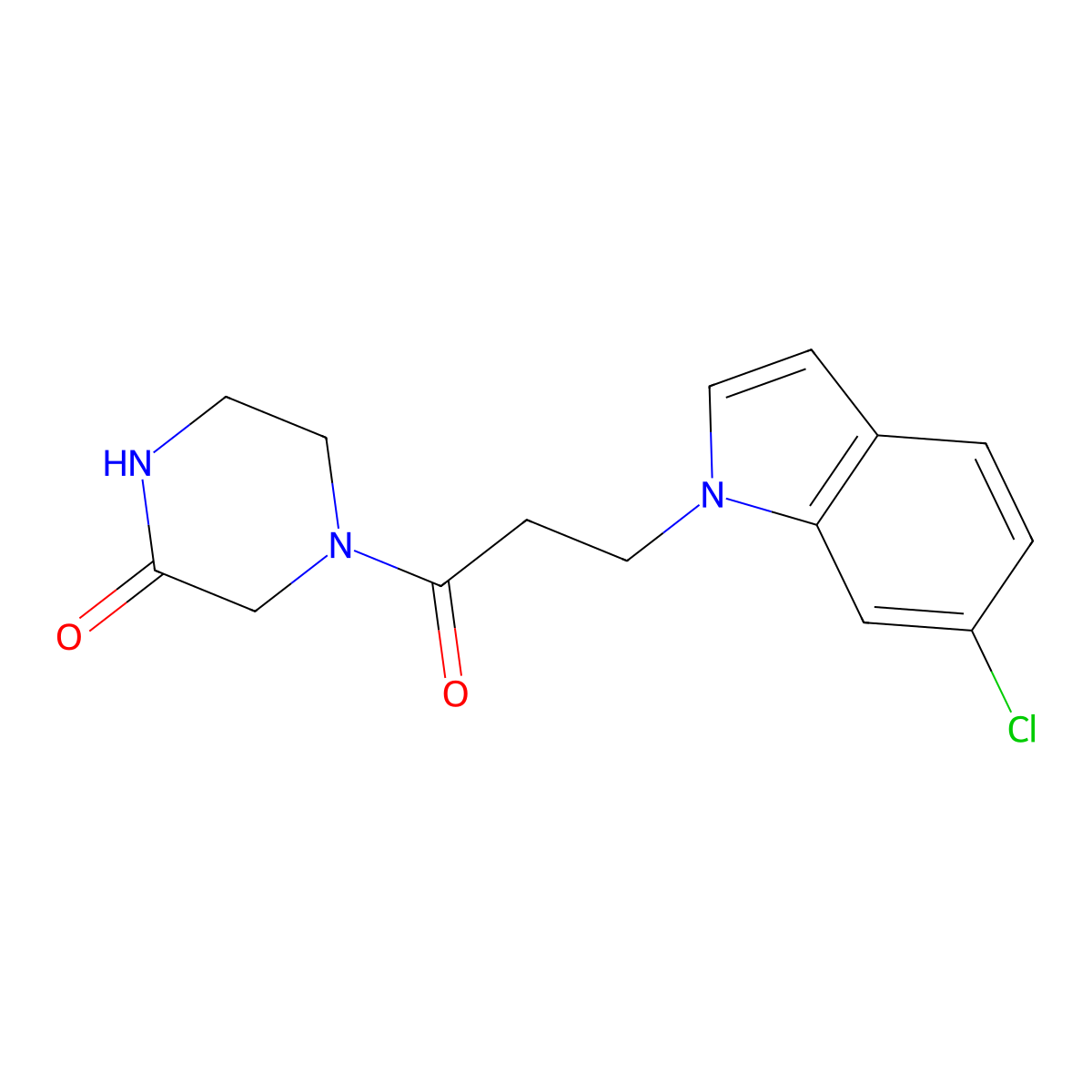 4-[3-(6-chloro-1H-indol-1-yl)propanoyl]piperazin-2-one molecular structure, CAS 1224169-92-9