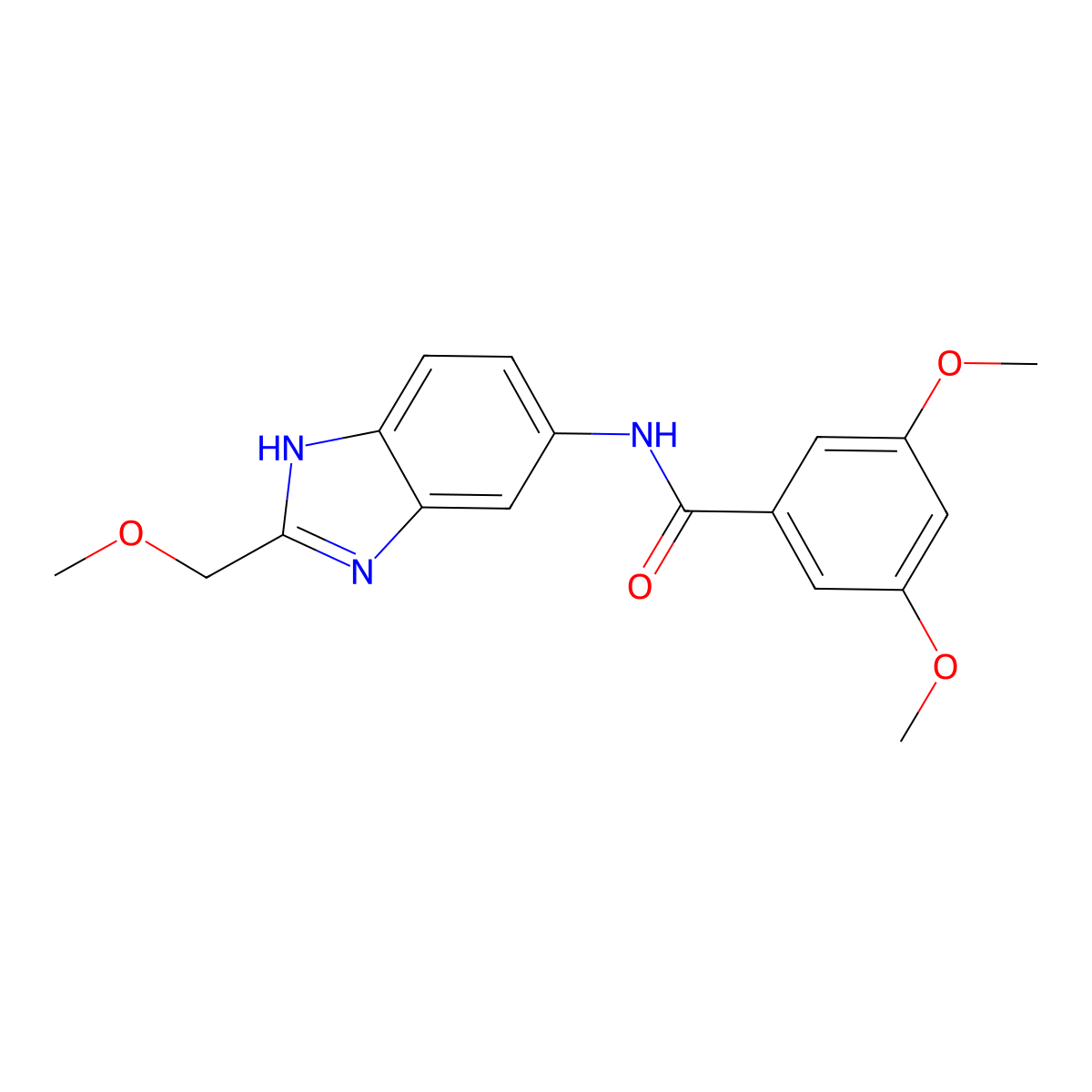 3,5-dimethoxy-N-[2-(methoxymethyl)-1H-benzimidazol-5-yl]benzamide molecular structure, CAS 1224169-96-3