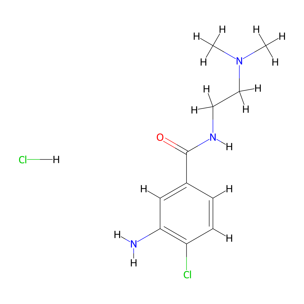 3-amino-4-chloro-N-(2-(dimethylamino)ethyl)benzamide hydrochloride molecular structure, CAS 1224170-00-6