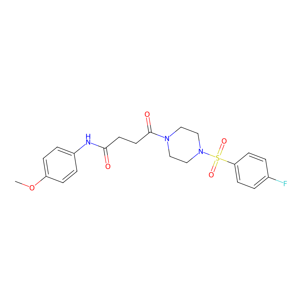 4-(4-((4-fluorophenyl)sulfonyl)piperazin-1-yl)-N-(4-methoxyphenyl)-4-oxobutanamide molecular structure, CAS 1224170-13-1