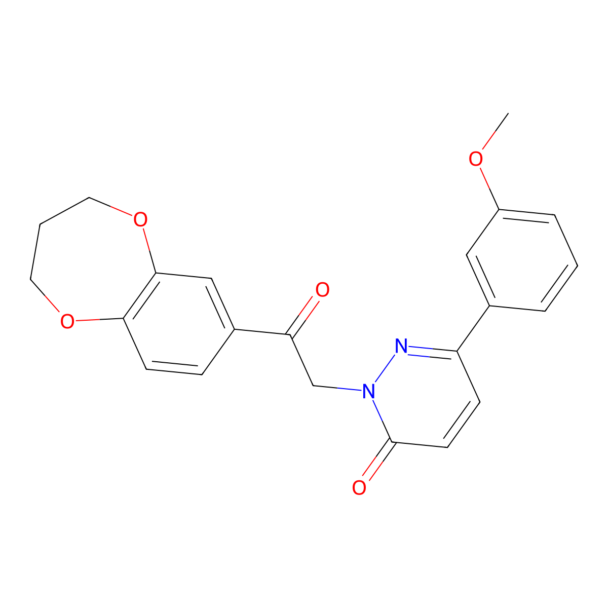 2-[2-(3,4-dihydro-2H-1,5-benzodioxepin-7-yl)-2-oxoethyl]-6-(3-methoxyphenyl)pyridazin-3(2H)-one molecular structure, CAS 1224170-19-7