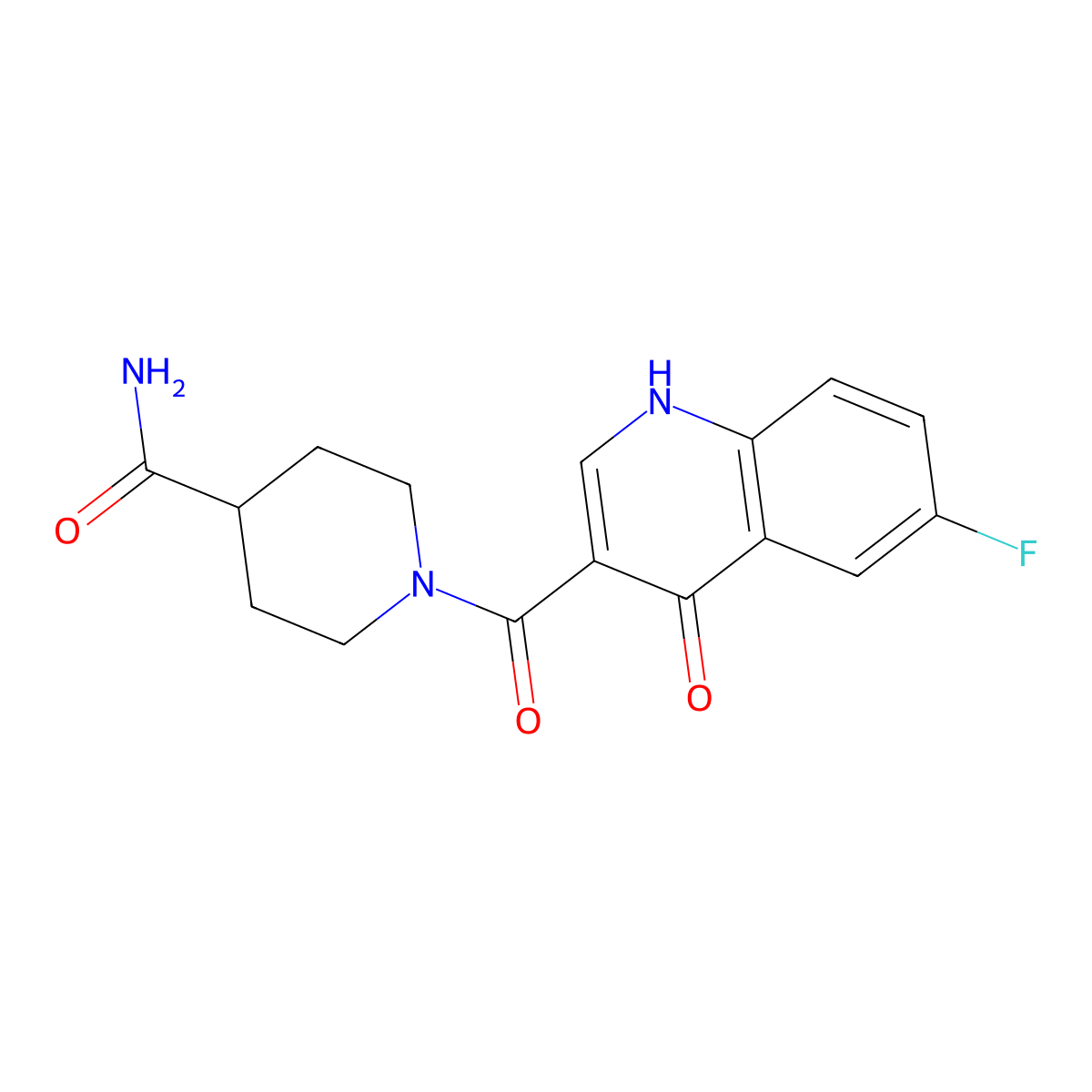 1-[(6-Fluoro-4-hydroxyquinolin-3-yl)carbonyl]piperidine-4-carboxamide molecular structure, CAS 1224170-26-6