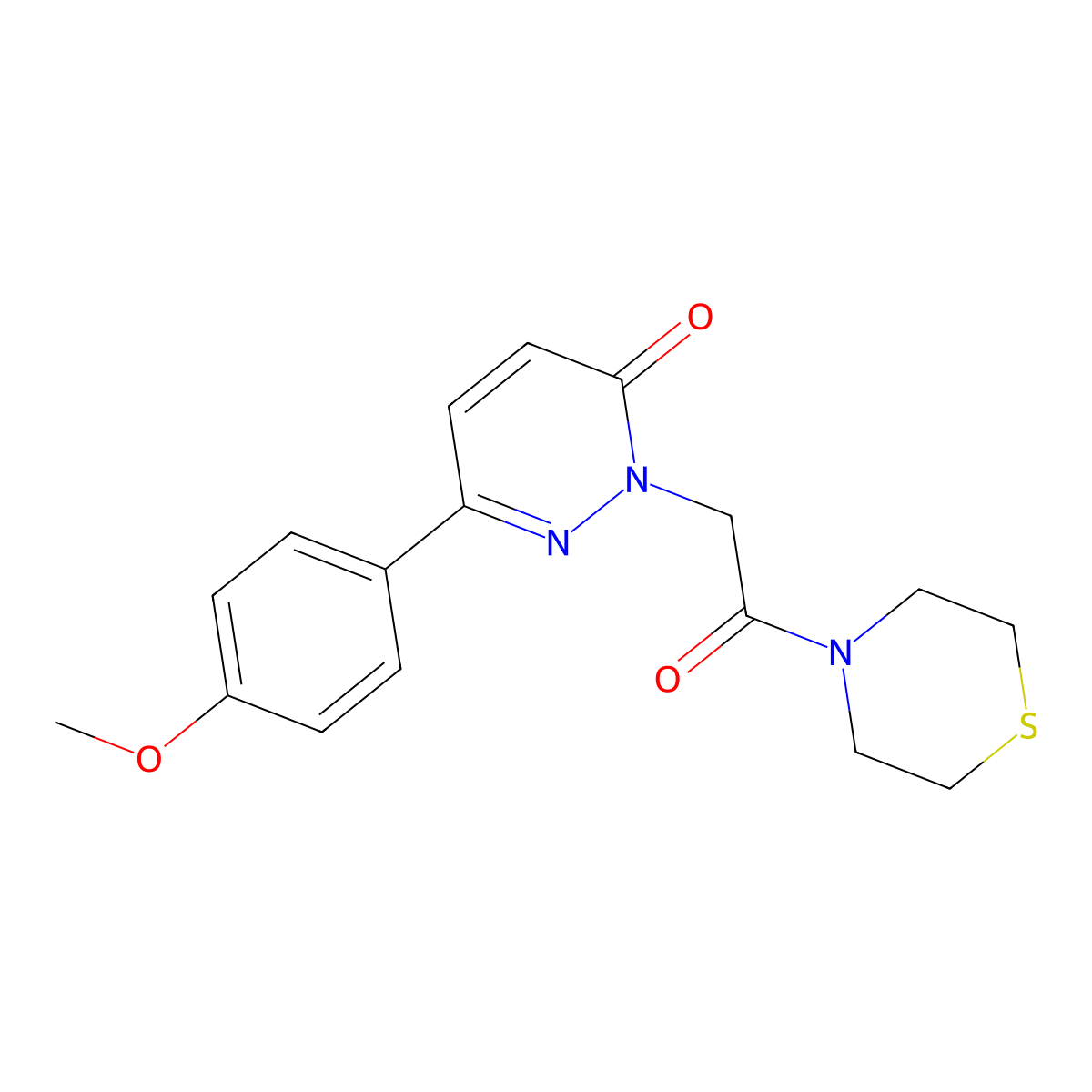 6-(4-methoxyphenyl)-2-[2-oxo-2-(thiomorpholin-4-yl)ethyl]pyridazin-3(2H)-one molecular structure, CAS 1224170-39-1