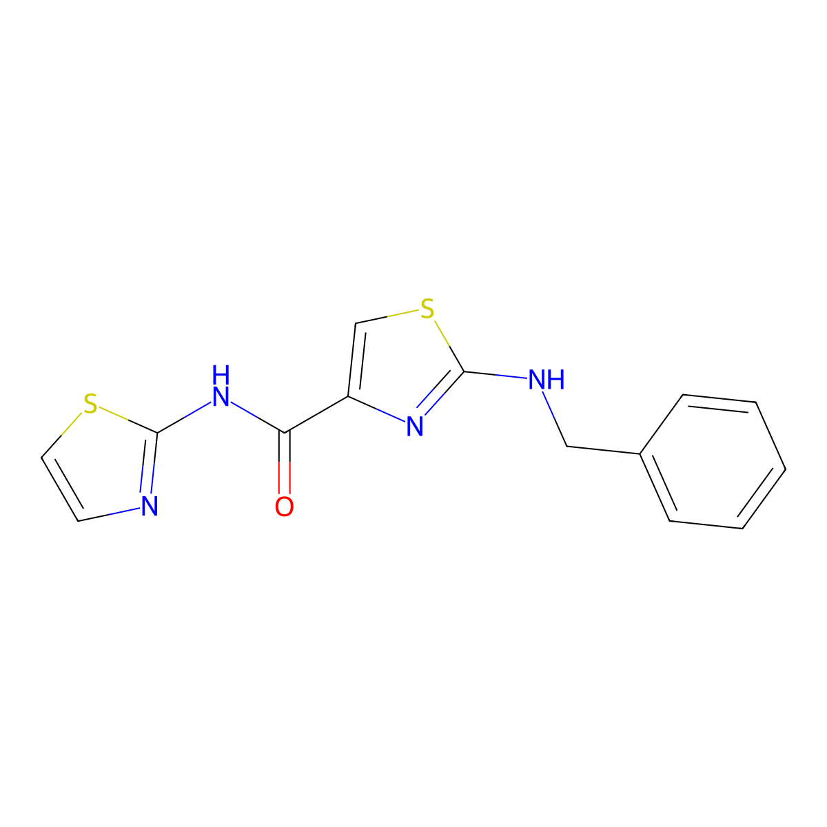 2-(benzylamino)-N-(1,3-thiazol-2-yl)-1,3-thiazole-4-carboxamide molecular structure, CAS 1224170-42-6