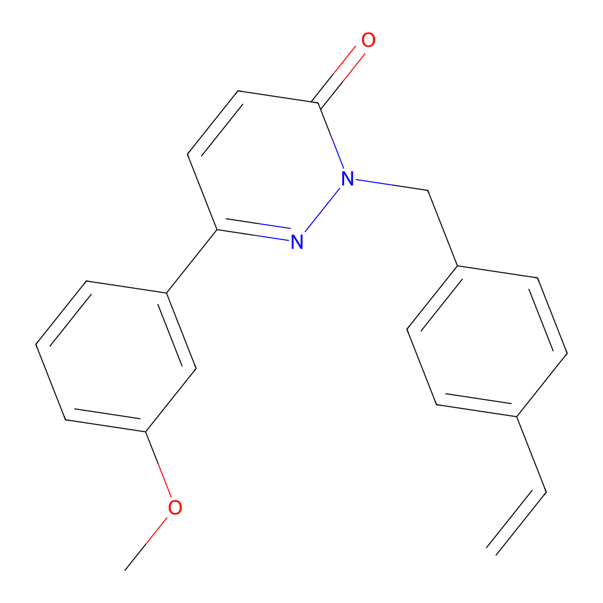 2-(4-ethenylbenzyl)-6-(3-methoxyphenyl)pyridazin-3(2H)-one molecular structure, CAS 1224170-45-9
