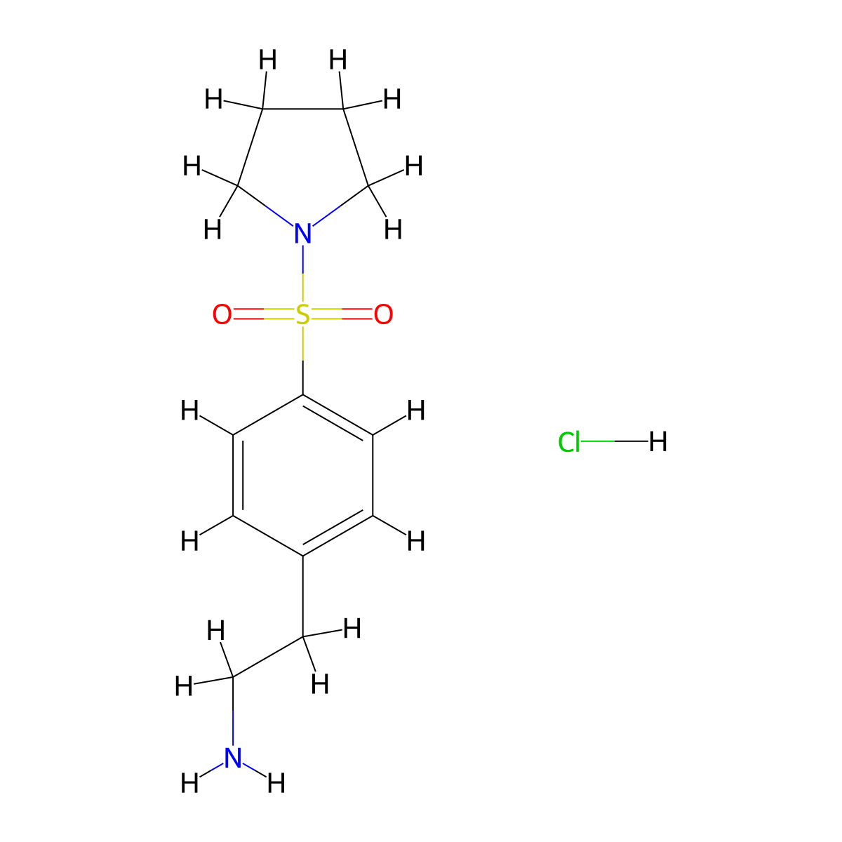 2-[4-(Pyrrolidin-1-ylsulfonyl)phenyl]ethanamine hydrochloride molecular structure, CAS 1224170-51-7