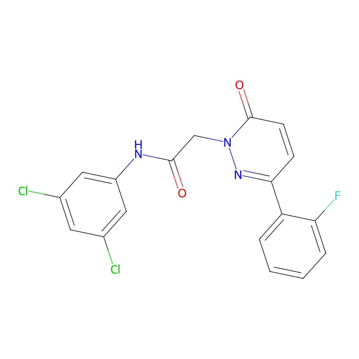 N-(3,5-dichlorophenyl)-2-[3-(2-fluorophenyl)-6-oxopyridazin-1(6H)-yl]acetamide molecular structure, CAS 1224170-60-8