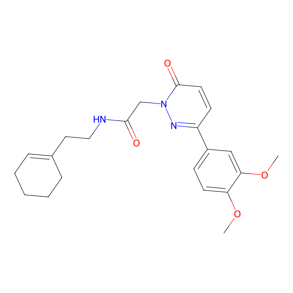 N~1~-[2-(1-cyclohexenyl)ethyl]-2-[3-(3,4-dimethoxyphenyl)-6-oxo-1(6H)-pyridazinyl]acetamide molecular structure, CAS 1224170-68-6