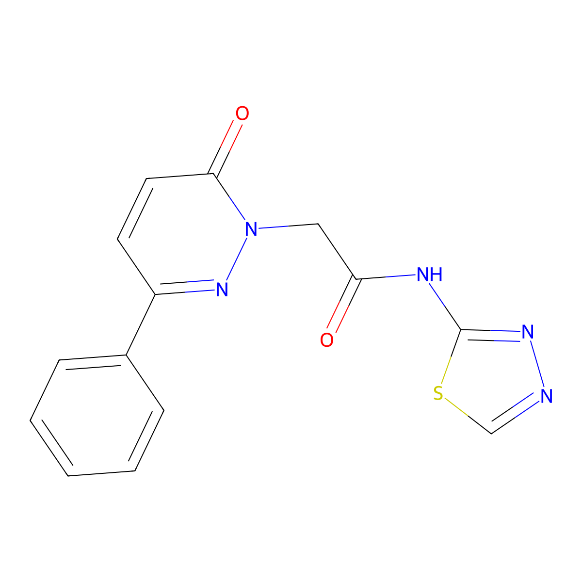 2-(6-oxo-3-phenylpyridazin-1(6H)-yl)-N-(1,3,4-thiadiazol-2-yl)acetamide molecular structure, CAS 1224173-07-2