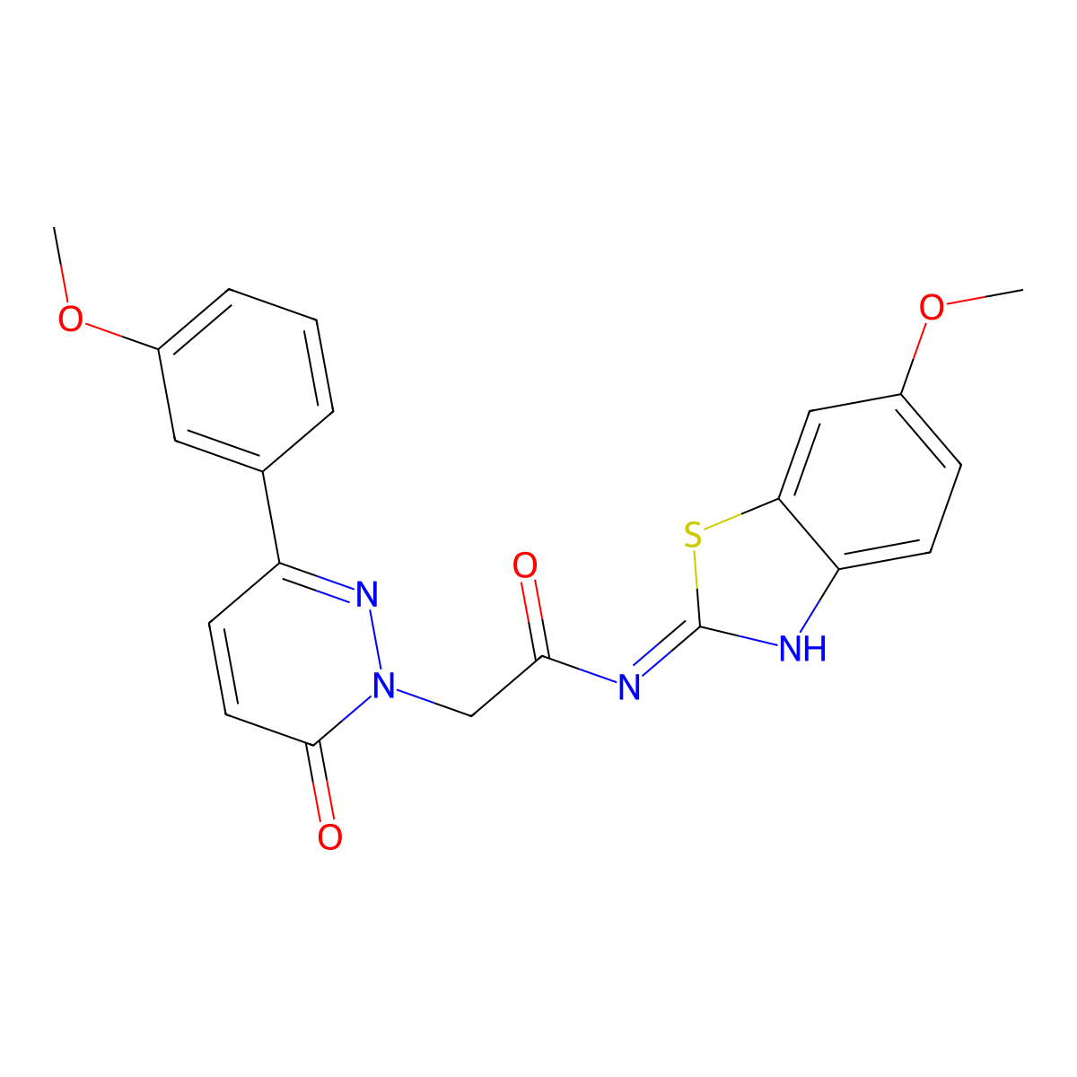 N-[(2Z)-6-methoxy-1,3-benzothiazol-2(3H)-ylidene]-2-[3-(3-methoxyphenyl)-6-oxopyridazin-1(6H)-yl]acetamide molecular structure, CAS 1224173-08-3