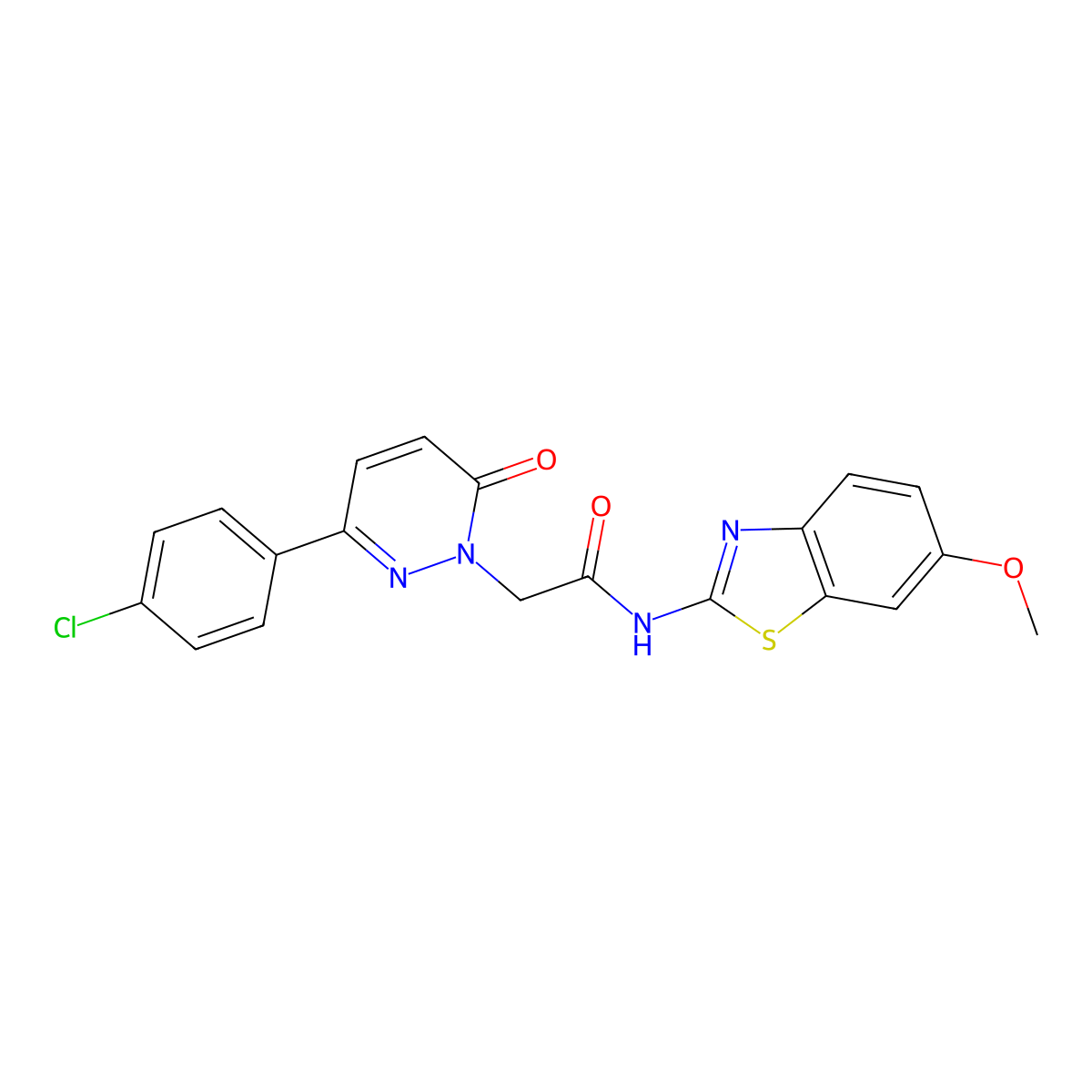 2-[3-(4-chlorophenyl)-6-oxopyridazin-1(6H)-yl]-N-[(2Z)-6-methoxy-1,3-benzothiazol-2(3H)-ylidene]acetamide molecular structure, CAS 1224173-22-1