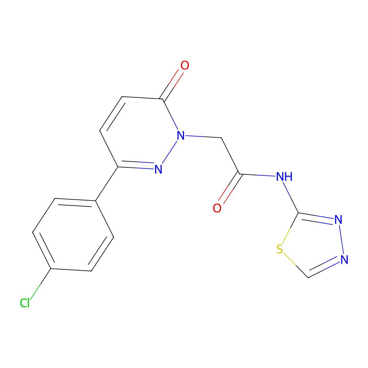 2-[3-(4-chlorophenyl)-6-oxopyridazin-1(6H)-yl]-N-[(2E)-1,3,4-thiadiazol-2(3H)-ylidene]acetamide molecular structure, CAS 1224173-23-2