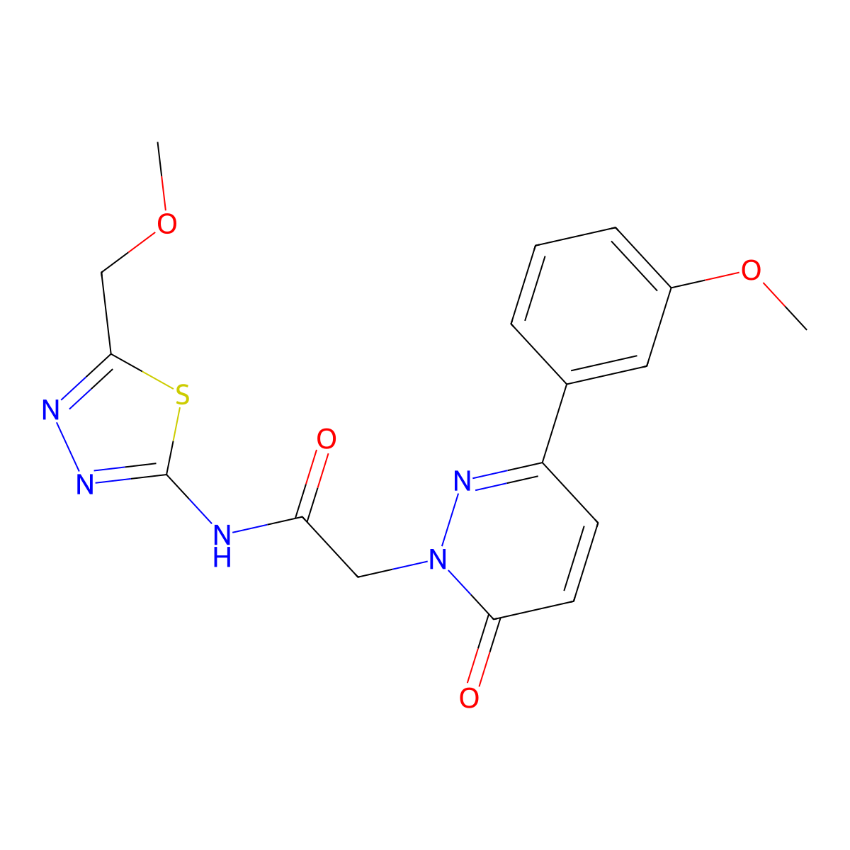 N-[(2E)-5-(methoxymethyl)-1,3,4-thiadiazol-2(3H)-ylidene]-2-[3-(3-methoxyphenyl)-6-oxopyridazin-1(6H)-yl]acetamide molecular structure, CAS 1224173-44-7