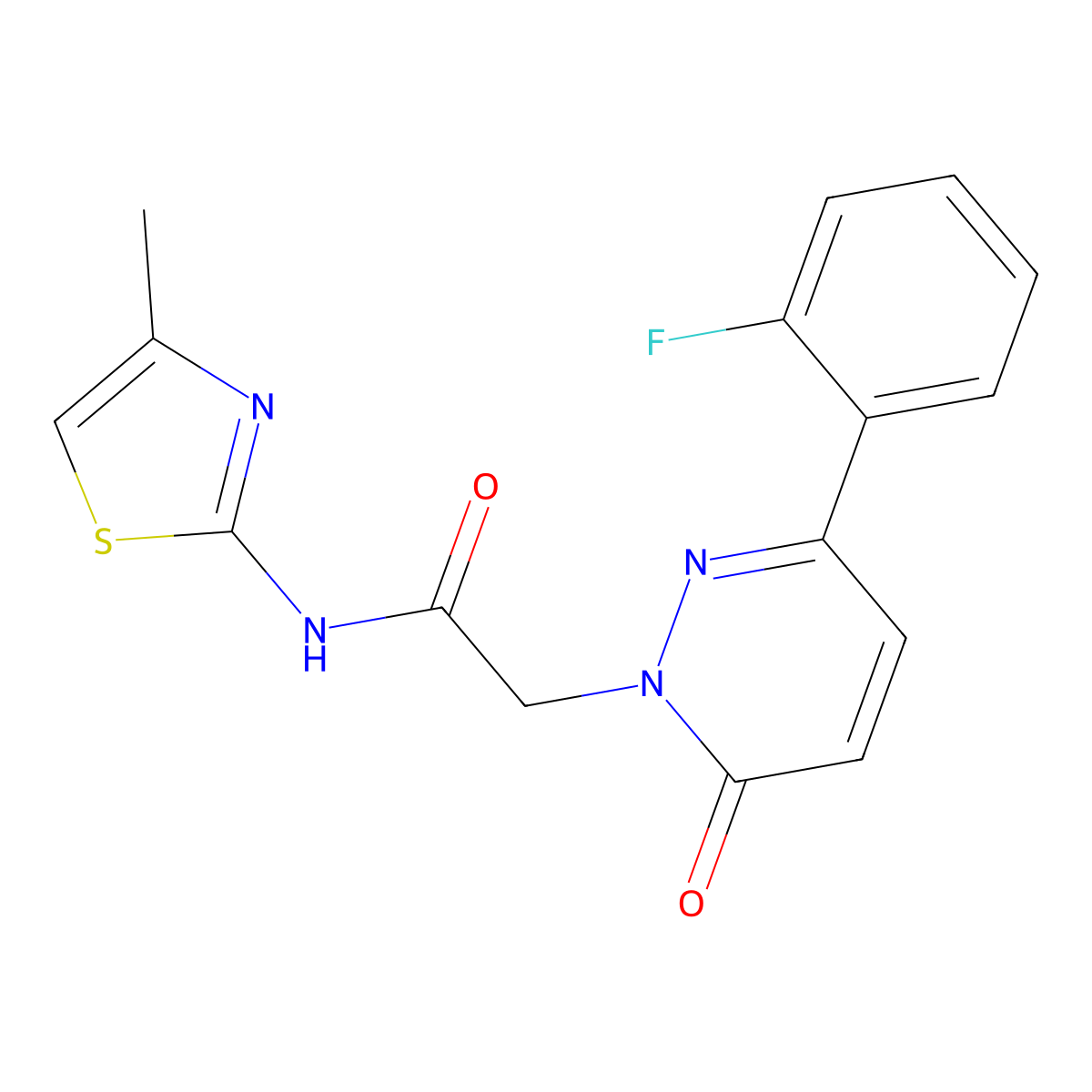 2-[3-(2-fluorophenyl)-6-oxopyridazin-1(6H)-yl]-N-[(2Z)-4-methyl-1,3-thiazol-2(3H)-ylidene]acetamide molecular structure, CAS 1224173-65-2