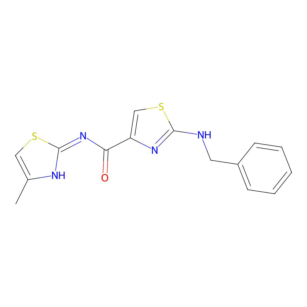 2-(benzylamino)-N-[(2E)-4-methyl-1,3-thiazol-2(3H)-ylidene]-1,3-thiazole-4-carboxamide molecular structure, CAS 1224173-76-5